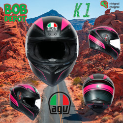 Casque de Moto Integral K1 WARMUP - Noir/Rose