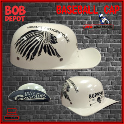 Demi-casque de Moto BASEBALL CAP VINTAGE MOTORCYCLE - Blanc