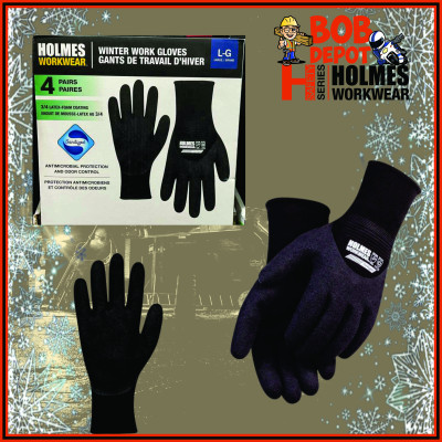 Gants Doublé Enduits de Mousse de PVC au 3/4 - Pqt 4