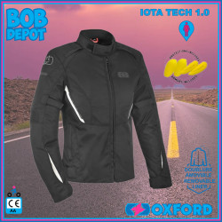 Manteau de Moto IOTA TECH 1.0 WS - Noir/Blanc