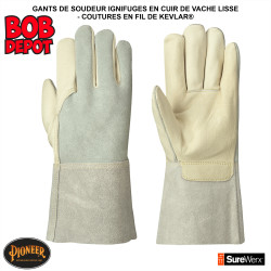 Gant de Soudeur Ignifuge FR en Cuir de Vache Lisse