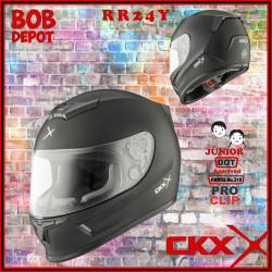 Casque de Moto Intégral RR24Y Solid Junior - Noir Mat