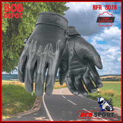 Gants pour Motard FLAME en Cuir