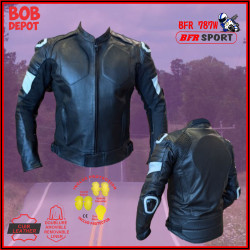 Manteau de Motard en Cuir avec Protection.