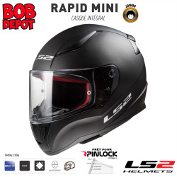 Casque Moto Intégral RAPID JUNIOR Solid - Noir Mat