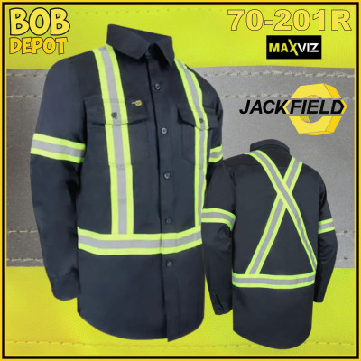 Chemise de Travail à manches longues - Marine/Hi-Viz
