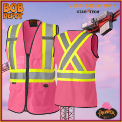 Veste de Sécurité Tricot de Poly Interlock - Rose/Hi-Viz