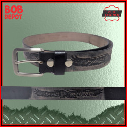 Ceinture en Cuir ''Aigle''- Noir Antique
