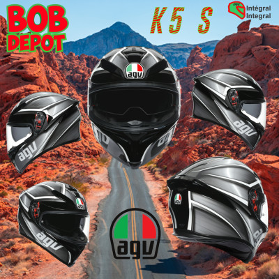 Casque de Moto Intégral K5 S TEMPEST - Noir/Argent