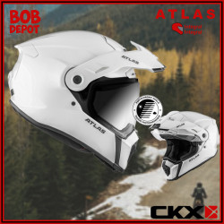 Casque de Moto/Adventure/Hors-Route ATLAS Solid - Blanc