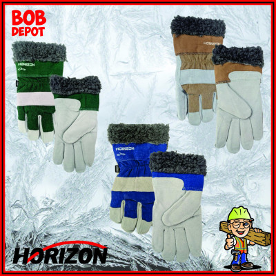 Gants en Cuir de Vache Fendu Doublés