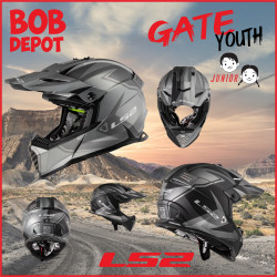 Casque Hors-Route GATE YOUTH TWO FACE - Titane Mat/Noir Mat