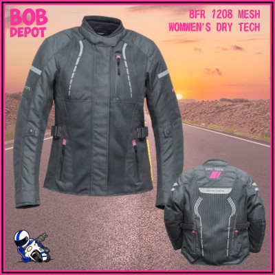Manteau de Moto MESH DRY-TECH - Noir/Rose