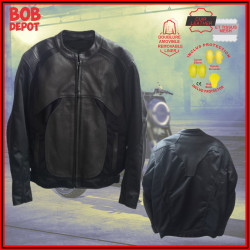 Manteau de Motard Mesh & Cuir avec Protection.