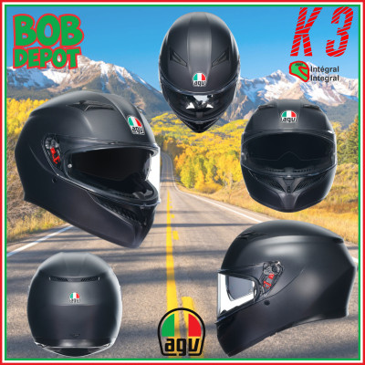 Casque de Moto Integral K3 E2206 - Noir Mat