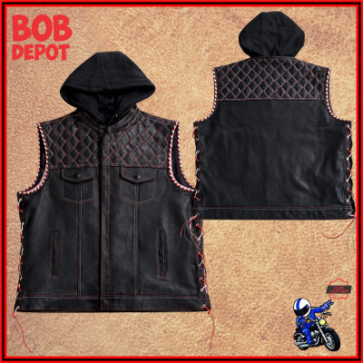 Veste Sans Manches Club Style en Cuir