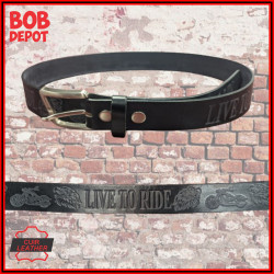 Ceinture en Cuir LIVE TO RIDE - Noir