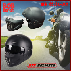 Casque de Moto Modulable/Visage Ouvert - Noir Mat