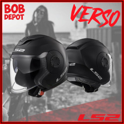 Casque de Moto Ouvert VERSO Solid - Noir Mat