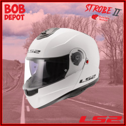 Casque Moto Modulaire STROBE II Solid - Blanc