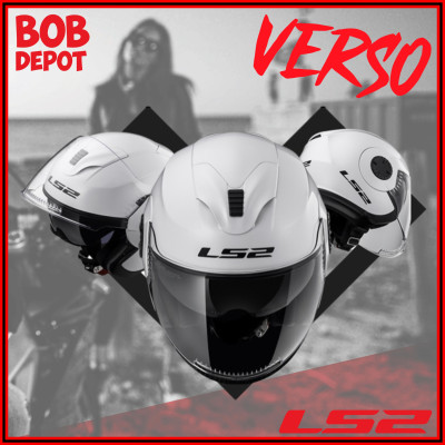 Casque de Moto Ouvert VERSO Solid - Blanc