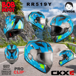 Casque de Moto Intégral RR519Y COSMOS Junior - Bleu