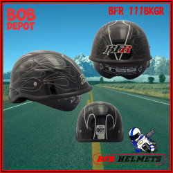 Demi-casque Moto avec Pare Soleil GREY FLAME