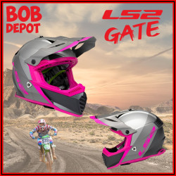 Casque Hors-Route GATE LAUNCH - Gris/Rose