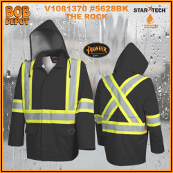 Manteau «THE ROCK» en Polyester Oxford 300D - Noir/Hi-Viz