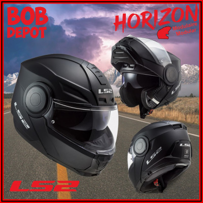 Casque de Moto Modulaire HORIZON Solid - Noir Mat