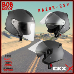 Casque de Moto Ouvert RAZOR RSV Solid - Gris Mat