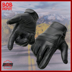 Gants de Motard en Cuir avec Protection & Gel