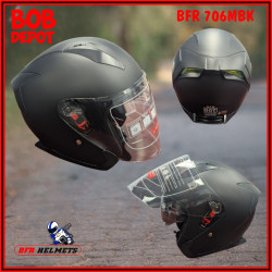 Casque de Moto 3/4 Visage Ouvert - Noir Mat