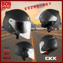 Casque de Moto Ouvert RAZOR RSV Solid - Noir Mat