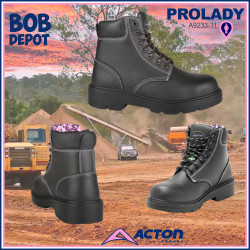 Bottes de Travail PROLADY en Cuir - Noir