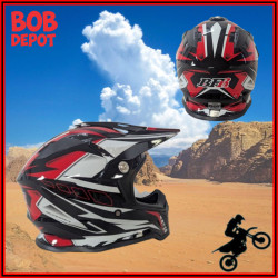 Casque Hors-Route - Noir/Rouge