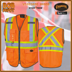 Vestes Sans Manches avec Fermeture à Glissière  - Hi-Viz
