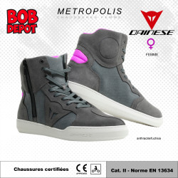 Chaussures Moto METROPOLIS - Anthracite/Fushia