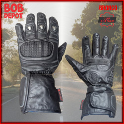 Gants de Moto en Cuir avec Protection BRONCO