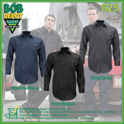 Chemise de Travail Manches Longues - Boutons en Plastique