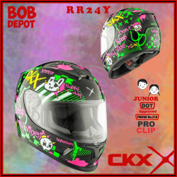 Casque de Moto Intégral RR24Y STREET Junior - Noir Graphique
