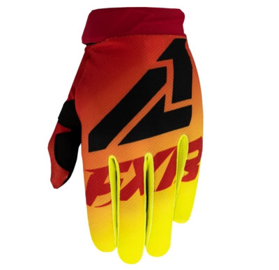Gants hors-Route CLUTCH STRAP MX - Rouge/Hi-Viz
