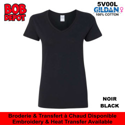 T-shirt de coton supérieur col en V