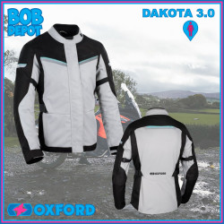 Manteau de Moto DAKOTA 3.0 - Noir/Gris/Bleu Sarcelle