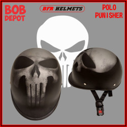 0Demi-Casque Moto Polo PUNISHER SKULL