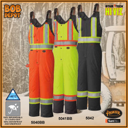 Salopette de Sécurité Matelassée 100% Imperméable - Hi-Viz