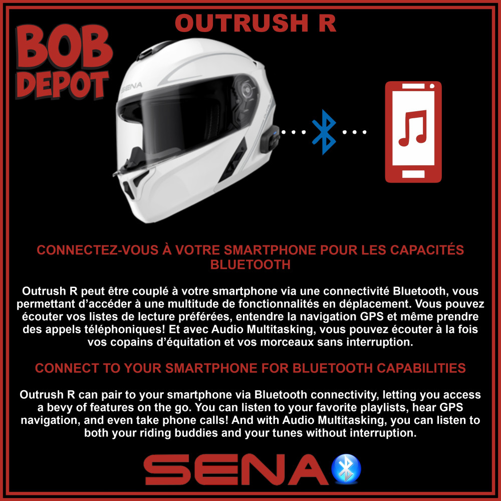 Casque moto scooter modulable SENA Outrush r Bluetooth casque avec systeme  de comunication intégré