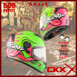 Casque de Moto Intégral RR24Y GECKO Junior - Vert Brillant