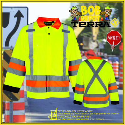 Manteau de Signaleur Léger à Manches Longues - Hi-Viz