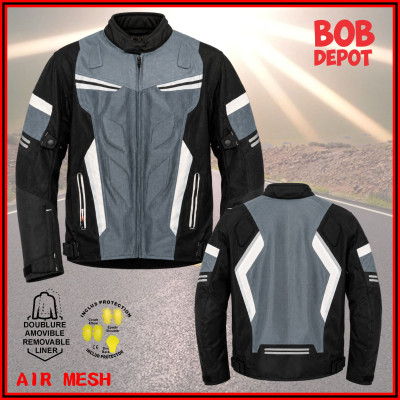 Manteau de Moto AIR MESH - Noir/Gris